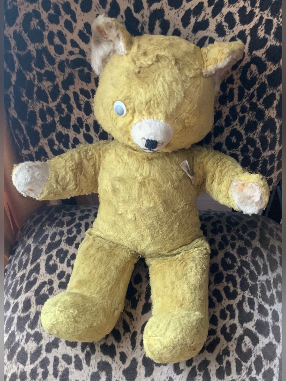 Vintage MCM Gund Yellow Plush Teddy
